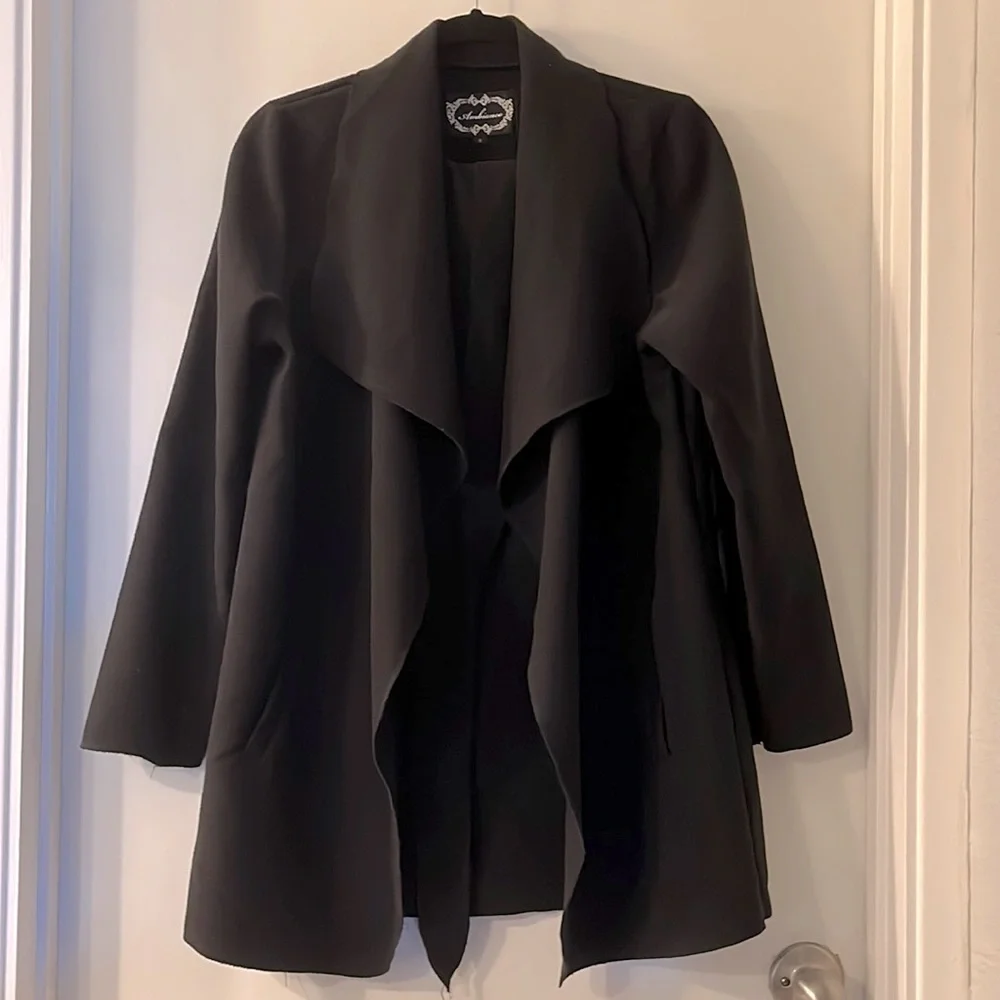 Belted Black Wrap Coat